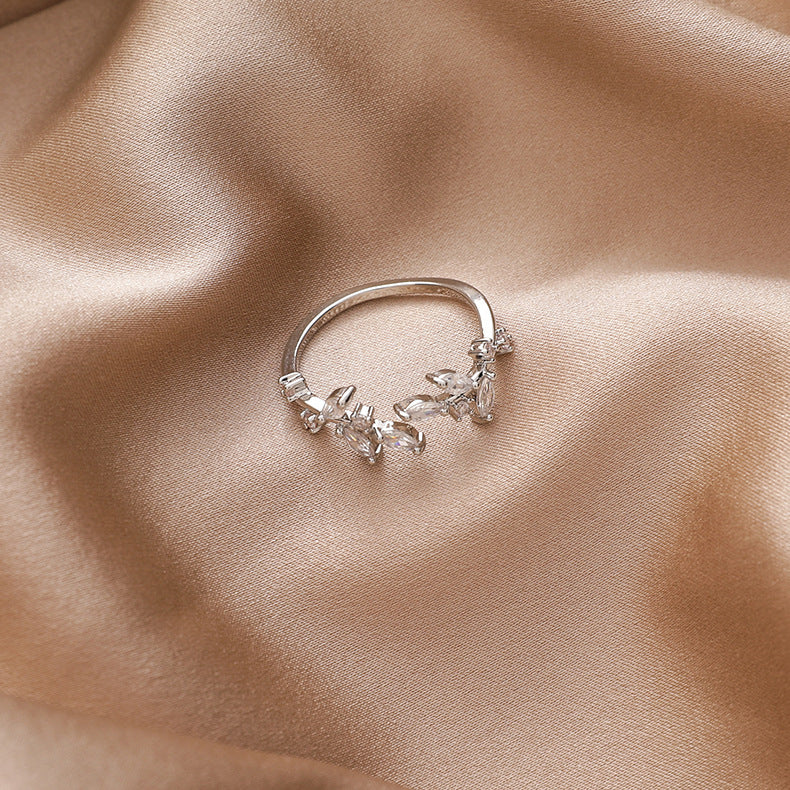 Silver Plated Crystal Ring