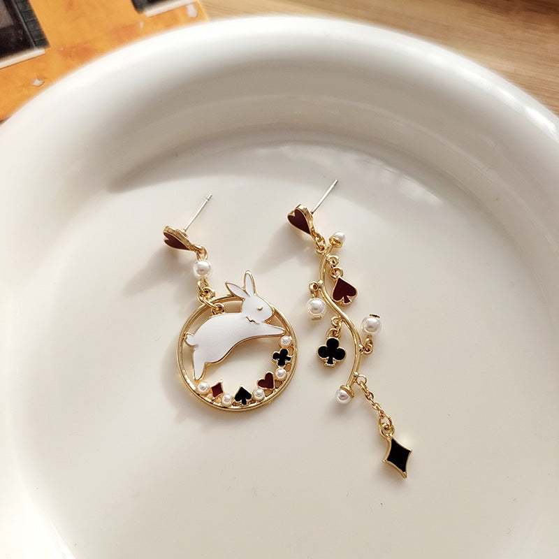 Gold Drop Dangle Alice in Wonderland Earring