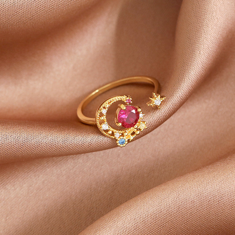 Gold Plated Crystal Flower Ring