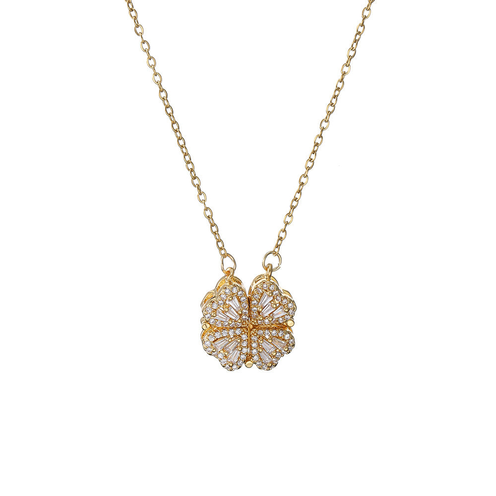 Gold Plated Crystal Two Way Necklace