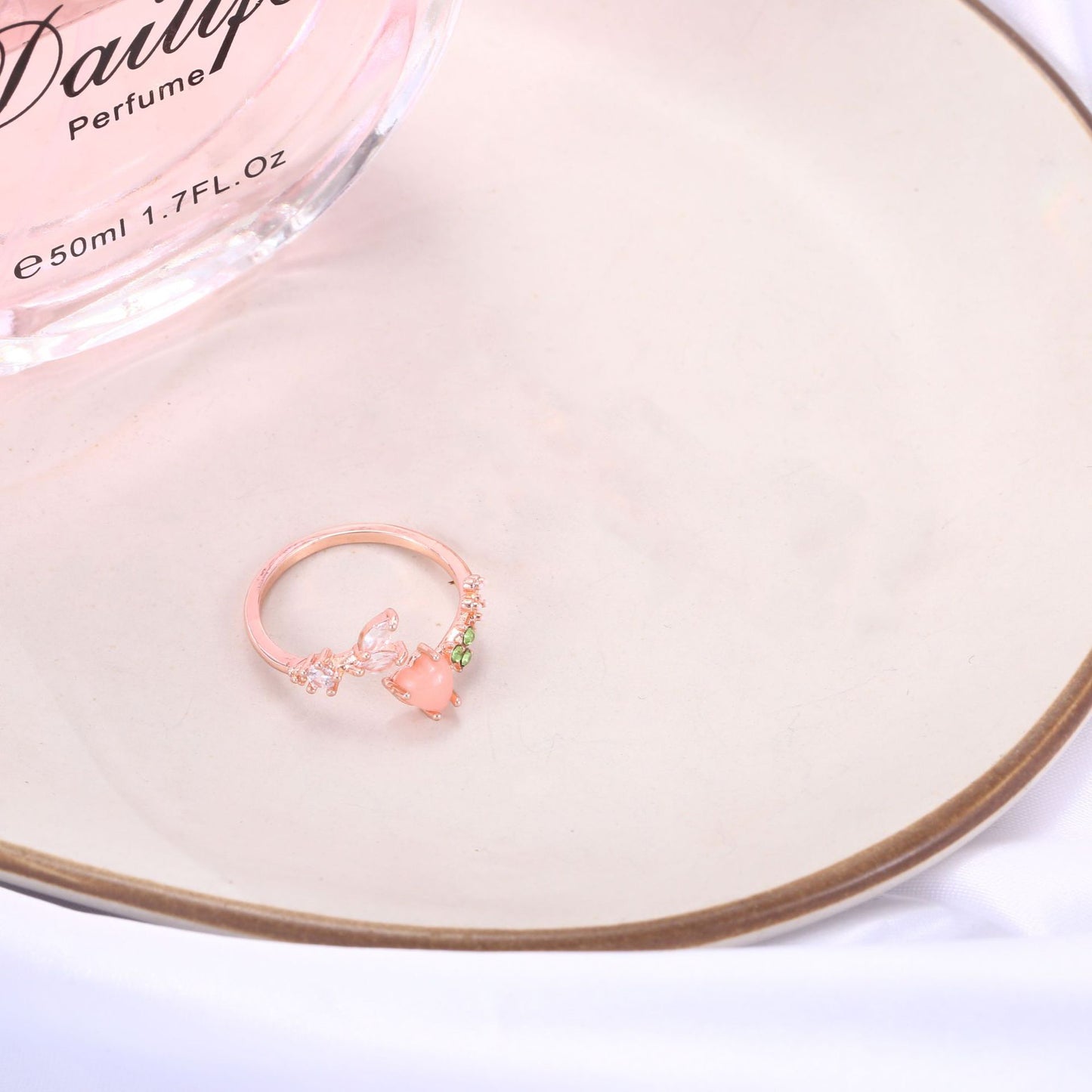 Rose Gold Plated Crystal Flower Ring