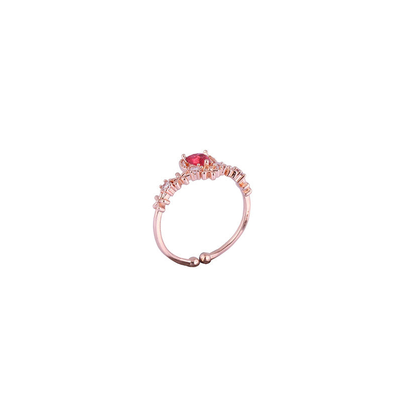 Rose Gold Plated Crystal Flower Ring