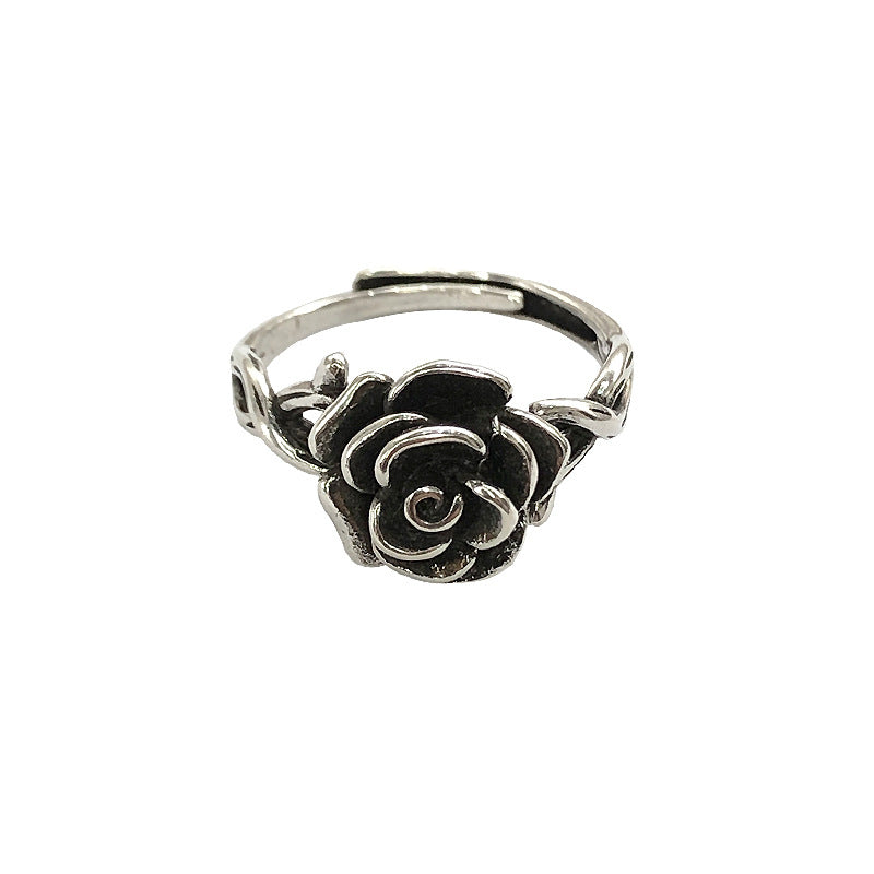 Silver Plated Adjustable Flower Ring