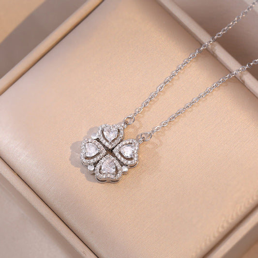 Silver Plated Crystal Two Way Necklace