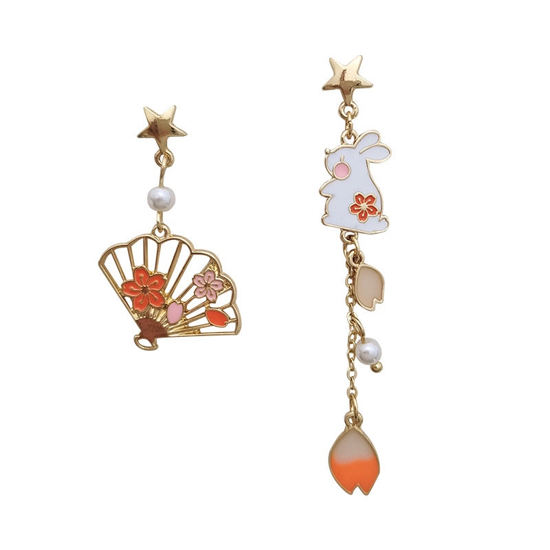 Gold Drop Dangle Japanese Style Earring