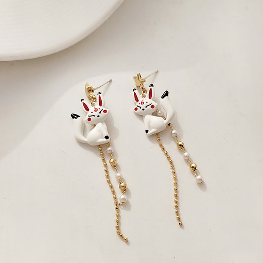 Gold Drop Dangle Japanese Style Earring