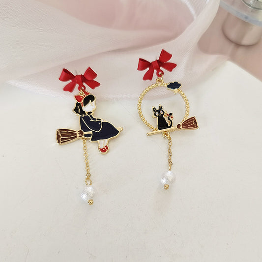 Gold Drop Dangle Japanese Style Earring