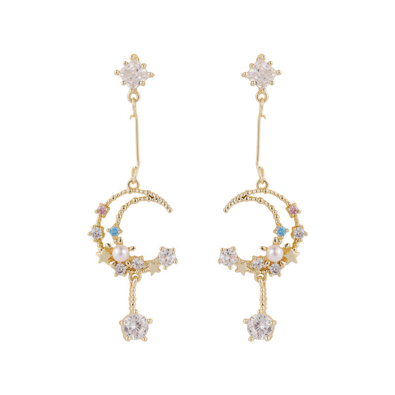 Gold Drop Dangle Flower Earring