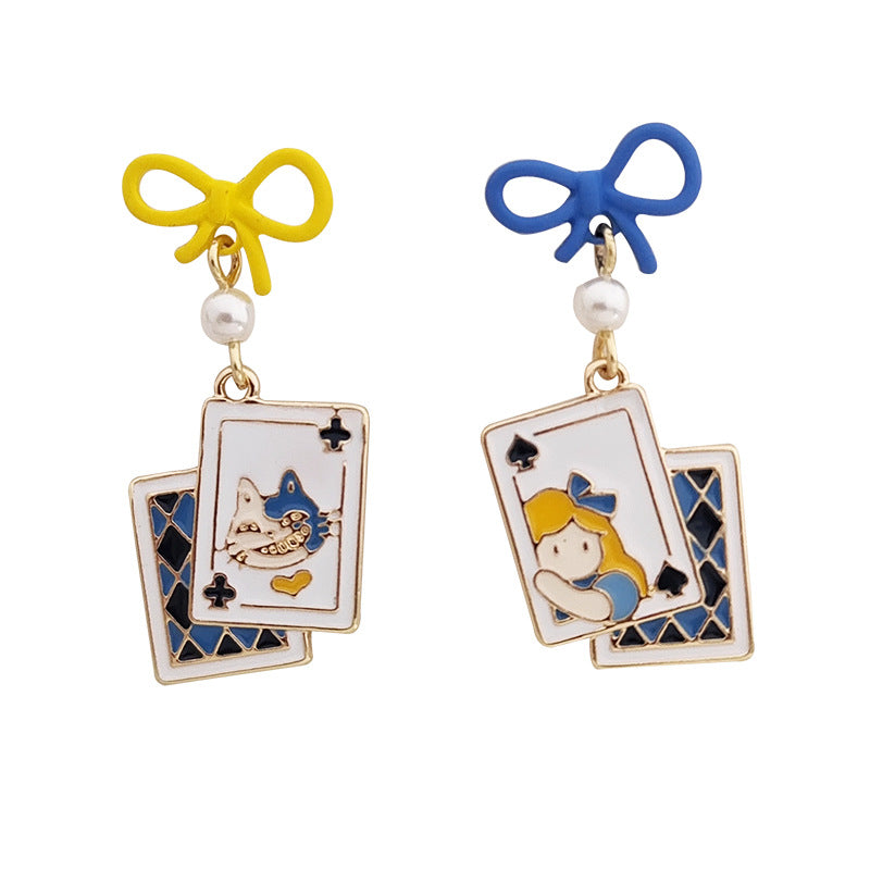 Gold Drop Dangle Alice in Wonderland Earring