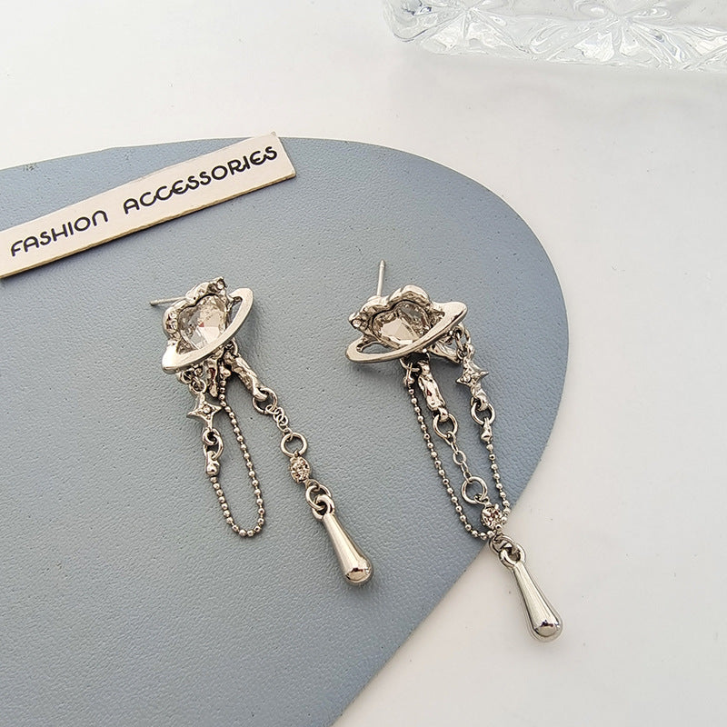 Silver Drop Dangle Streetwear Fashion Earring