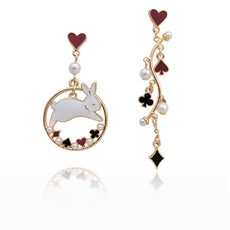 Gold Drop Dangle Alice in Wonderland Earring