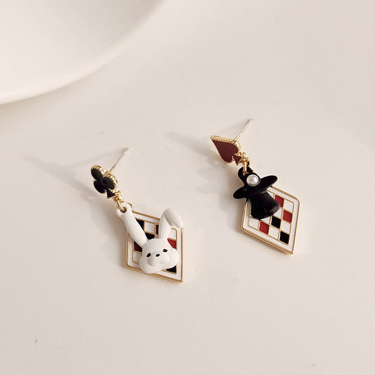 Gold Drop Dangle Alice in Wonderland Earring