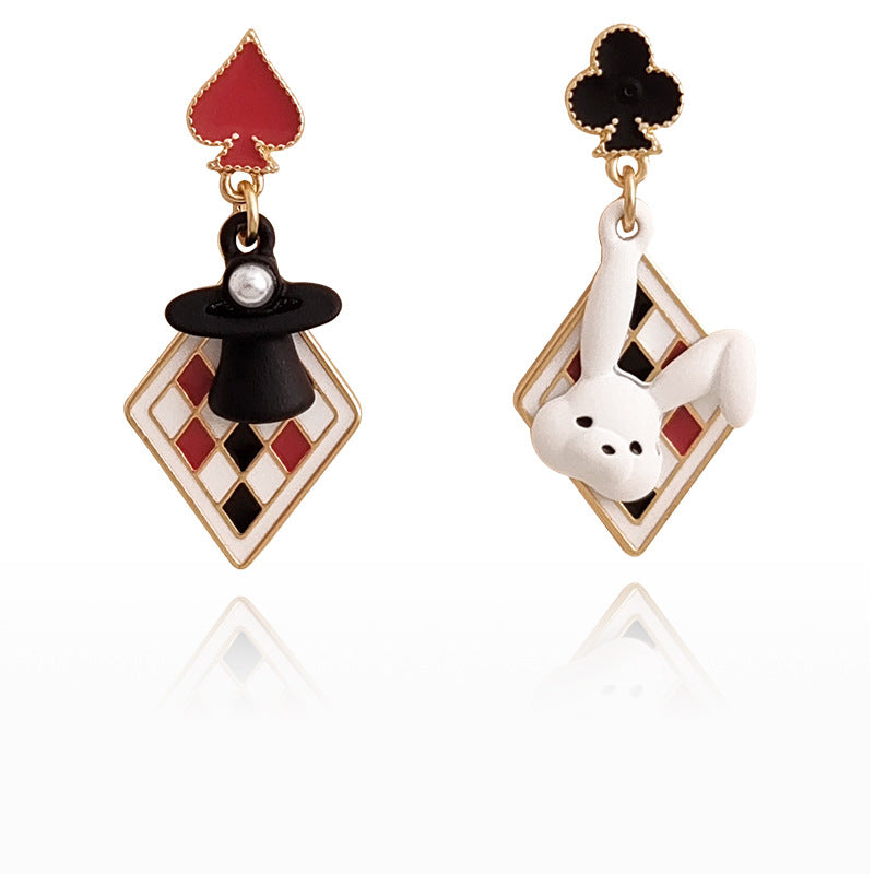 Gold Drop Dangle Alice in Wonderland Earring