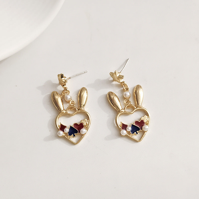 Gold Drop Dangle Alice in Wonderland Earring