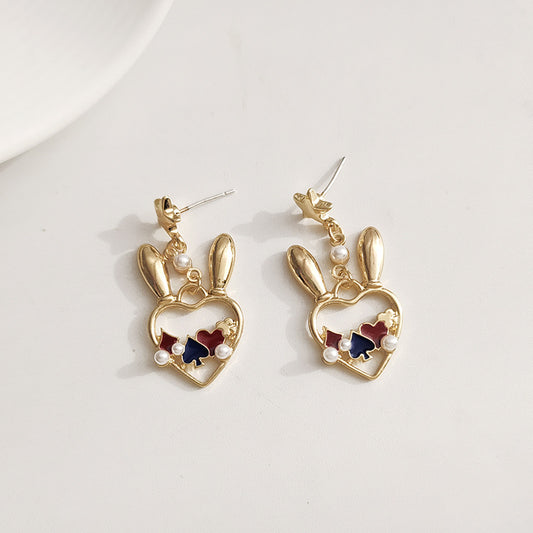 Gold Drop Dangle Alice in Wonderland Earring