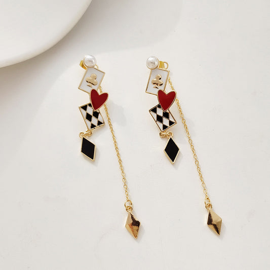 Gold Drop Dangle Alice in Wonderland Earring