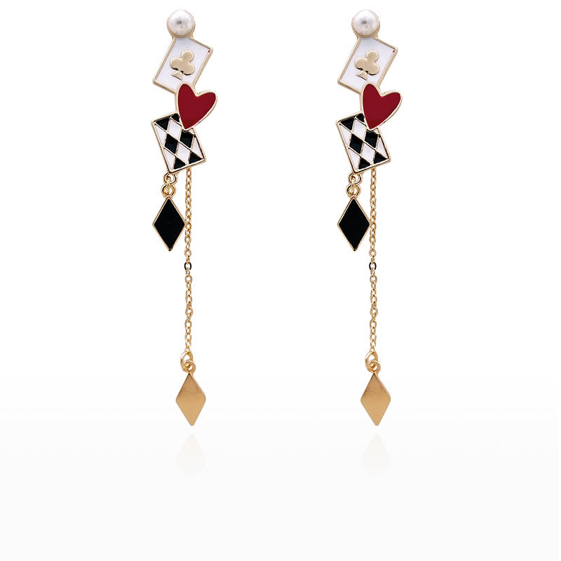 Gold Drop Dangle Alice in Wonderland Earring