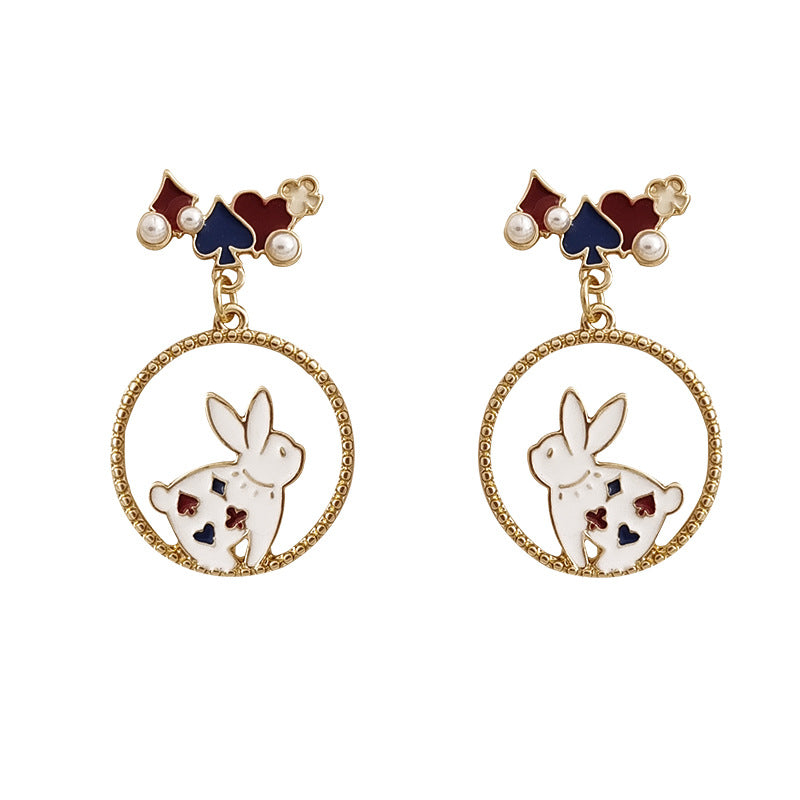 Gold Drop Dangle Alice in Wonderland Earring