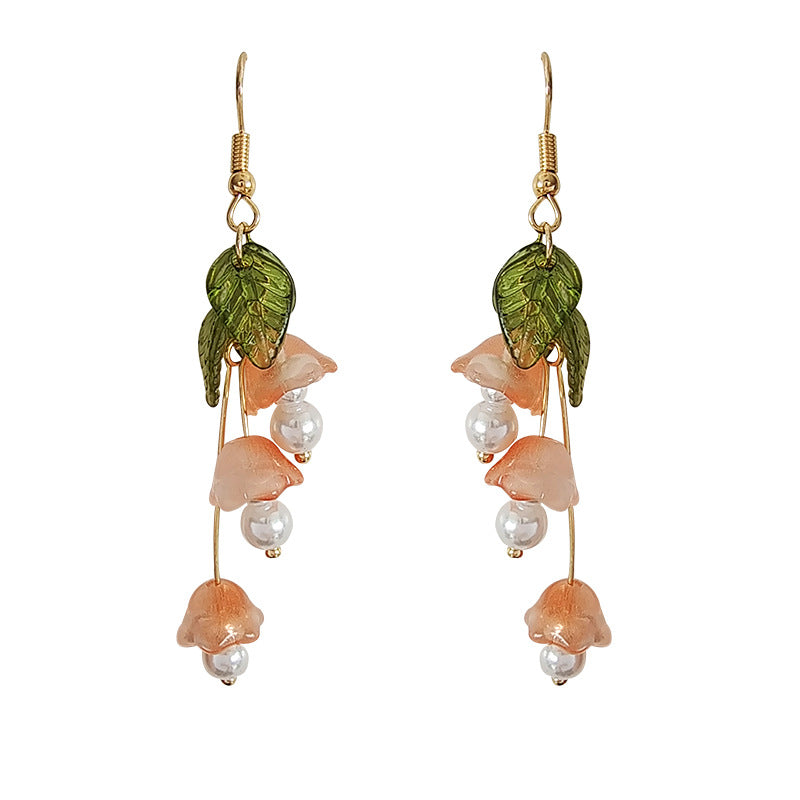 Gold Drop Dangle Flower Earring