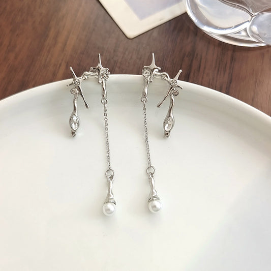 Silver Drop Dangle Streetwear Fashion Earring