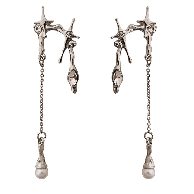 Silver Drop Dangle Streetwear Fashion Earring